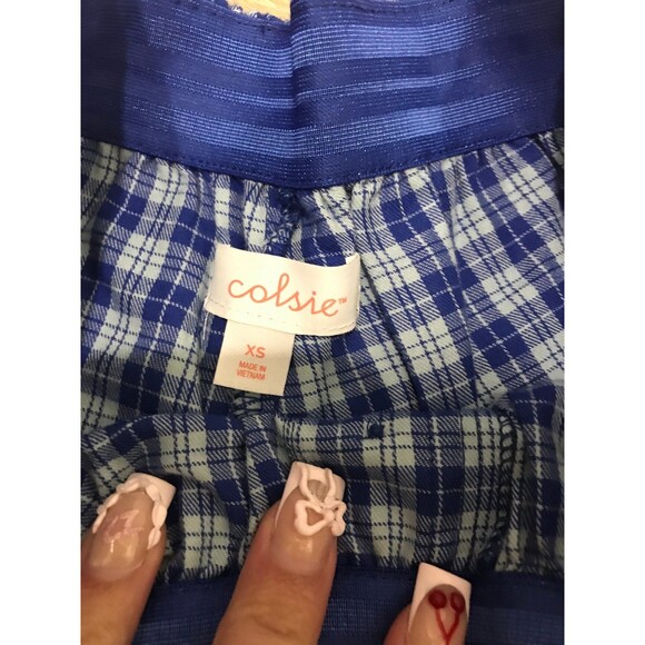 Blue plaid gingham shorts - Picture 2 of 3